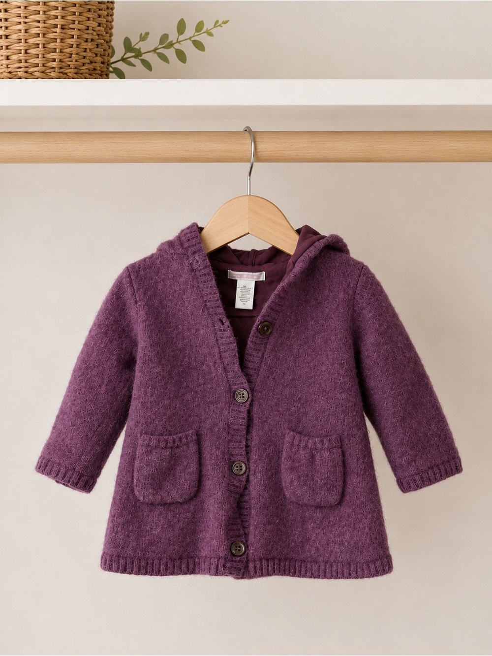 Janie & Jack Angora Rabbit Hair & Wool Cardigan